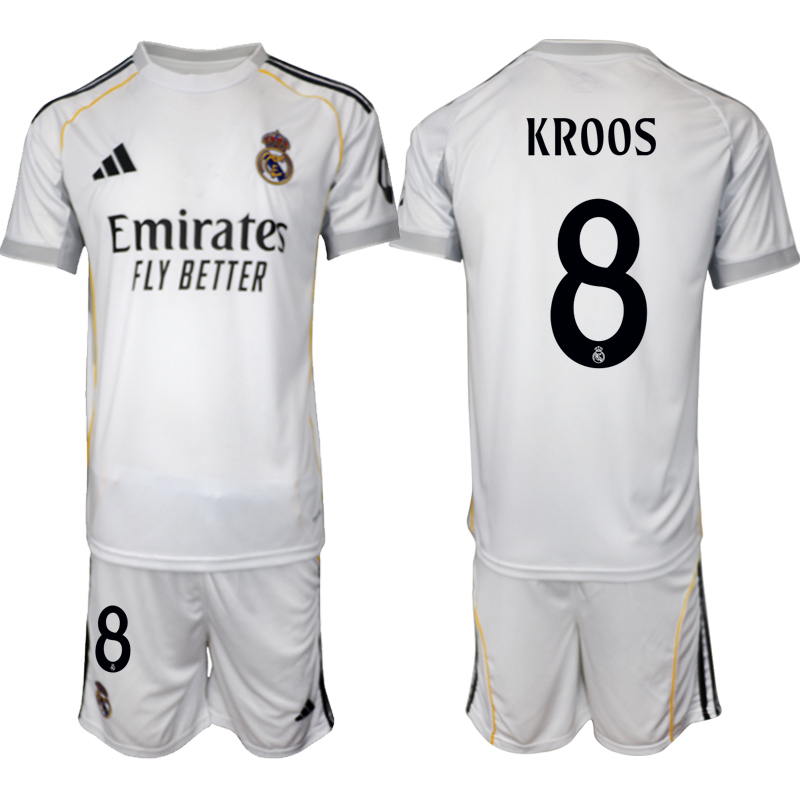 Men 2025-2026 Club Real Madrid home White #8 Soccer Jersey->real madrid jersey->Soccer Club Jersey